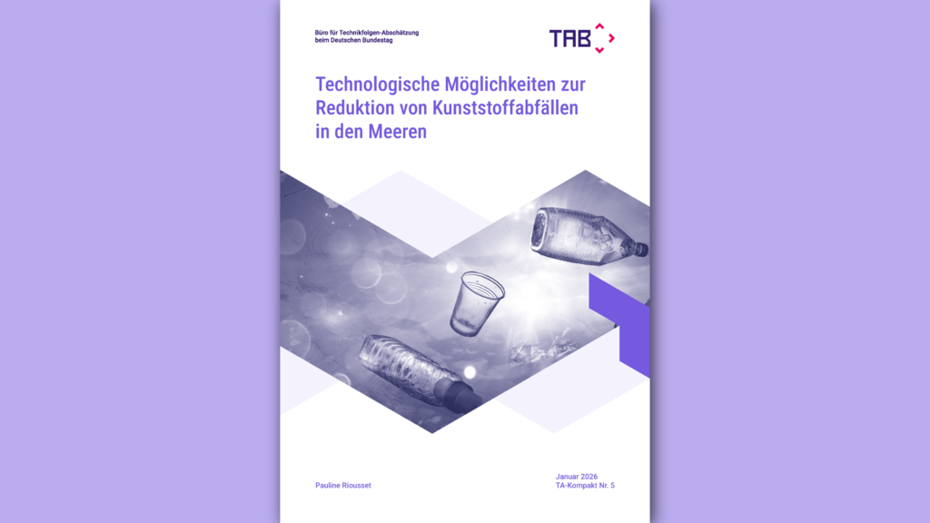 Deckblatt TA-Kompakt Nr. 5 mit abstrakten Dreiecksformen, Meeresflaschen-Illustration.